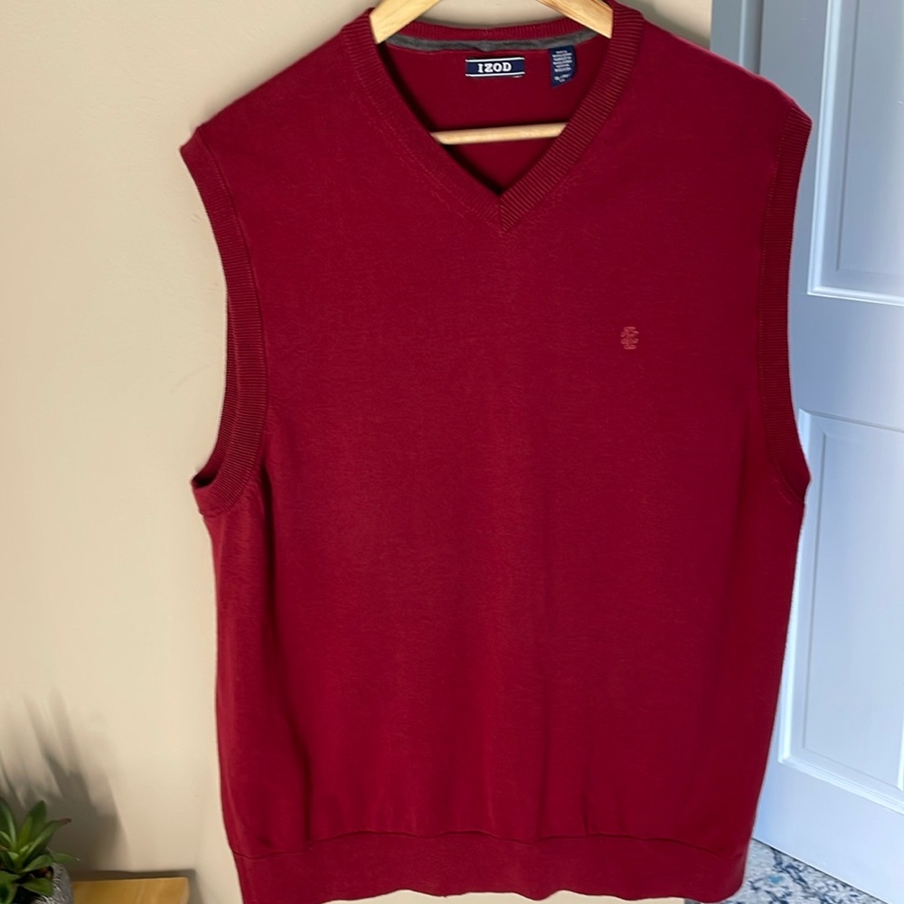 Izod red sweater vest
